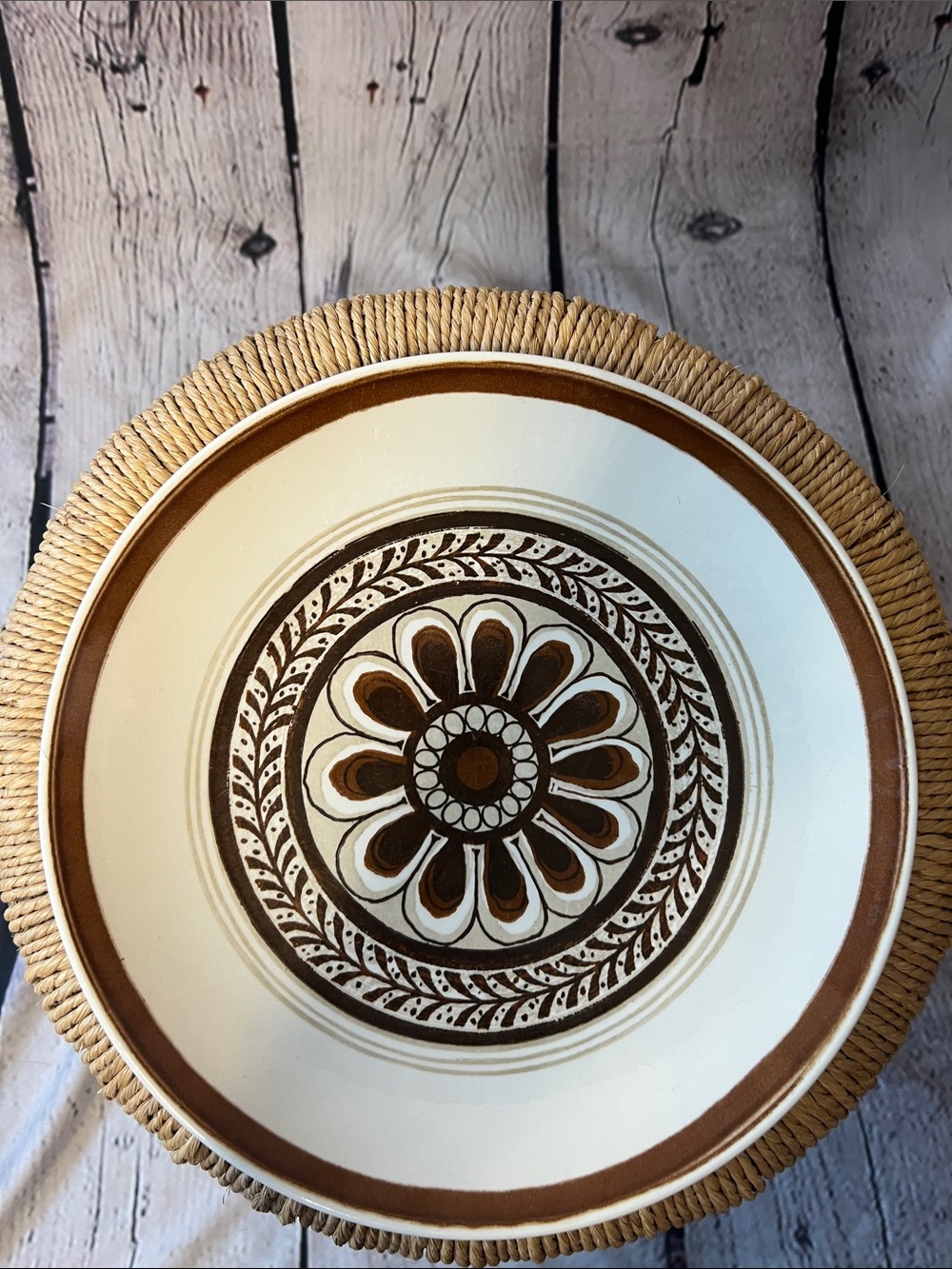 Vintage Royal China Cavalier Ironstone Brown Floral Dinner Plate 10"